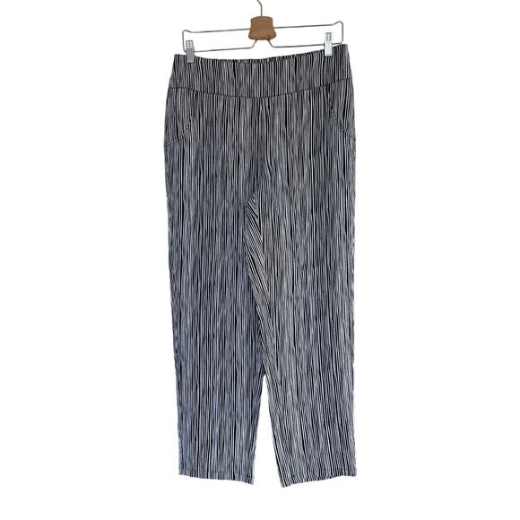 HABITAT black white striped stretch tapered straight pull on pants - Picture 1 of 7